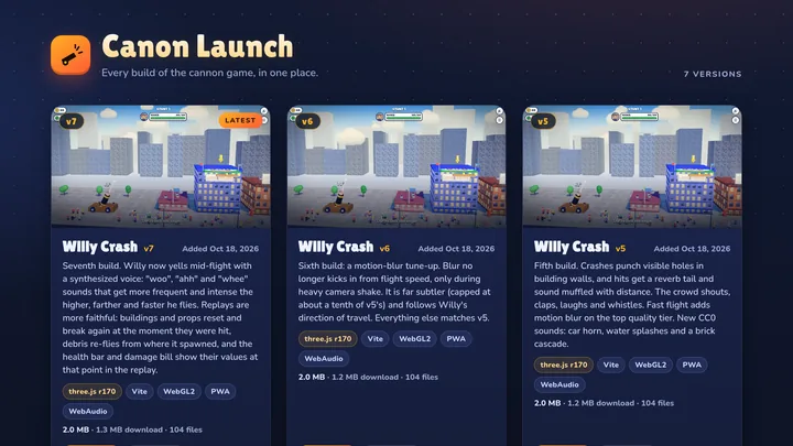 Screenshot of Canon Launch